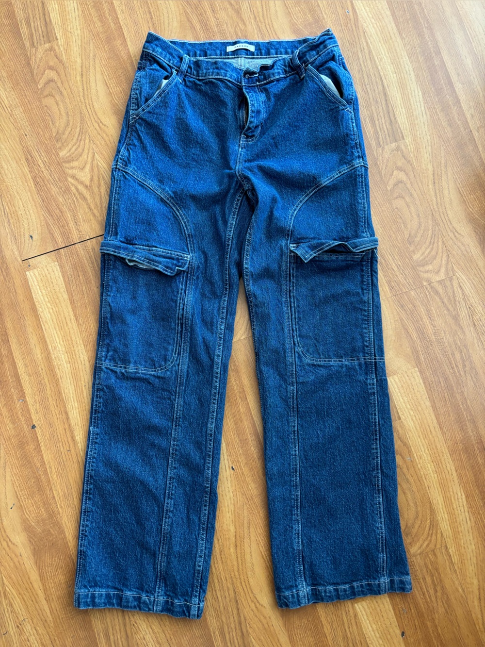 PacSun Dark Blue Wide Leg Cargo Jeans